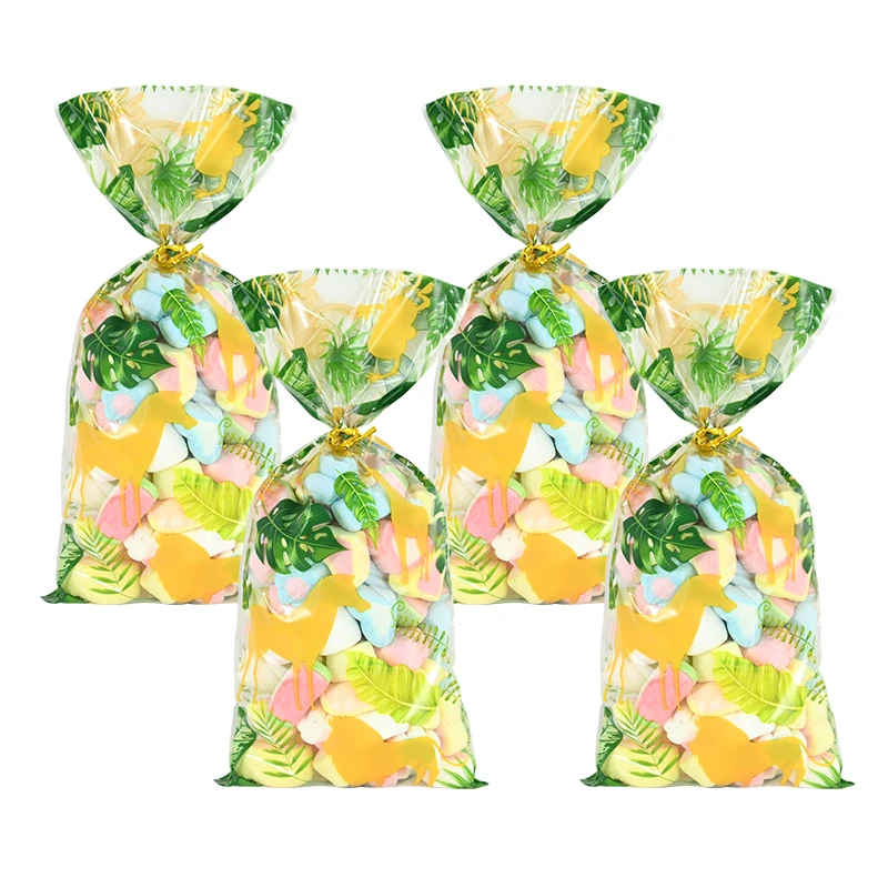 20 Stück Palmblätter Tiermuster Süßigkeiten Geschenktüte Dschungel Safari Kindergeburtstag Gastgeschenke Babyparty Kekse Snackbeutel Wild One – Detail 2