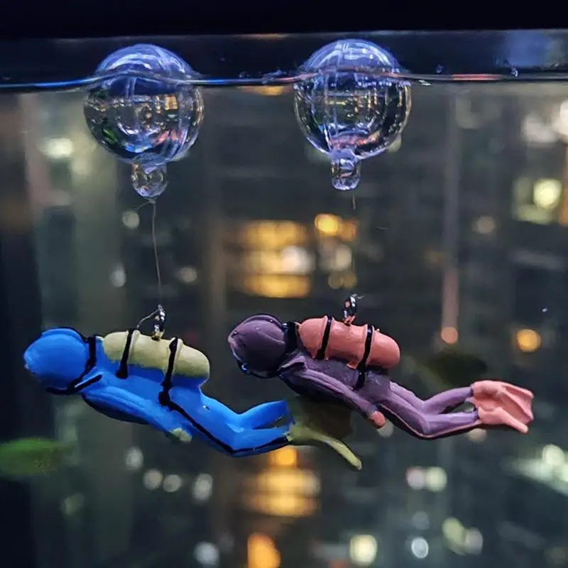 

Fish Tank Diver Decorations Diver Simulated Floating Decorations Aquatic Mini Floating Diver Fish Playmate Aquarium Accessories