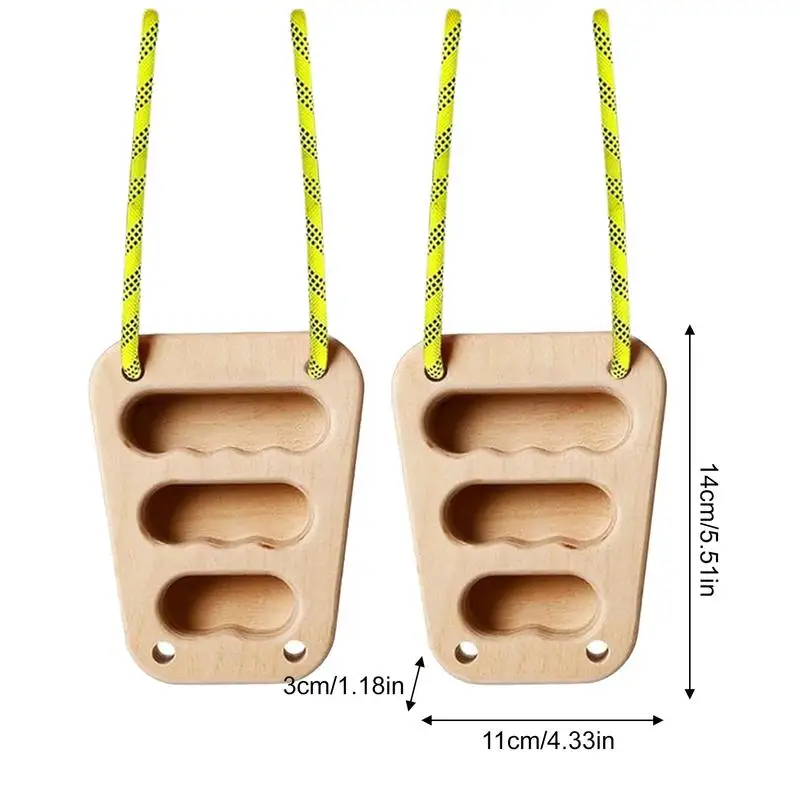 Hangboard Portátil De Madera Para Entrenar Fuerza De Dedos En Escalada, Con Agujeros Múltiples Y Cuerda Ajustable