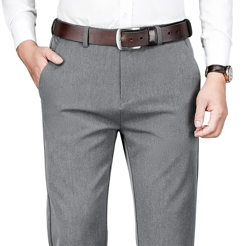Straight Gray Formal Men Pants Trousers Autumn Business Suit Pants Clothing Business Male