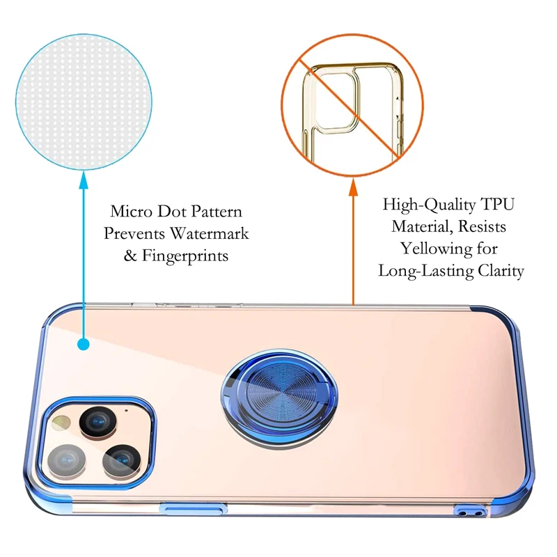 apple 13 pro max case Plating Transparent Magnetic Case For iPhone 13 12 11 Pro Max XS XR X 7 8 Plus 13Pro Shell Silicone Cover With Ring Holder Stand iphone 13 pro max case iPhone 13 Pro Max