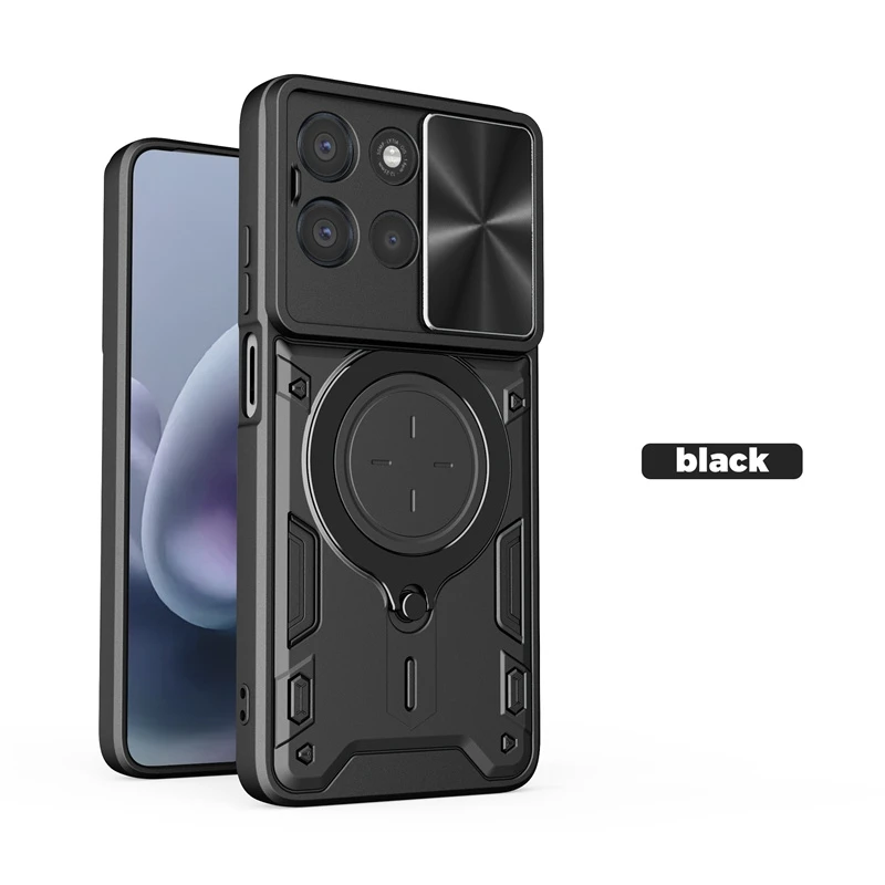 Kickstand Protective Shockproof Case with Slider Lens Protection