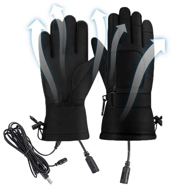 

Heated Motorcycle Gloves Waterproof Electric Warm Outdoor Gloves Touchscreen Heating Gloves Winter Supplies USB For Hiking