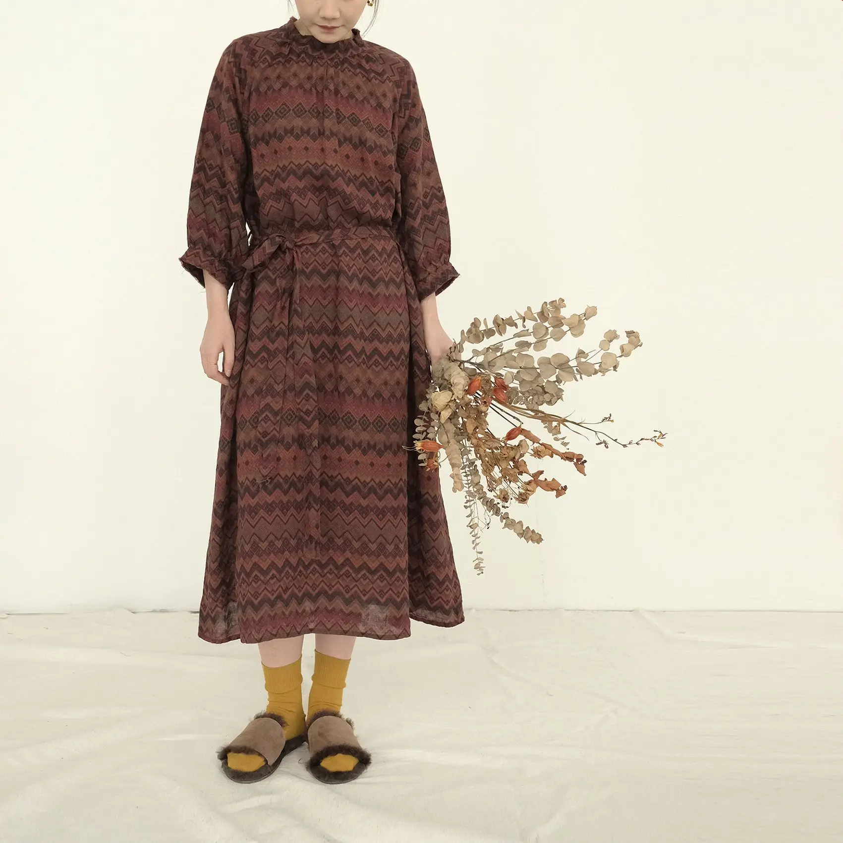 

Новинка 2023, свободное летнее весеннее Платье с принтом художника, тонкое винтажное платье из рами в китайском стиле, женское повседневное строгое платье