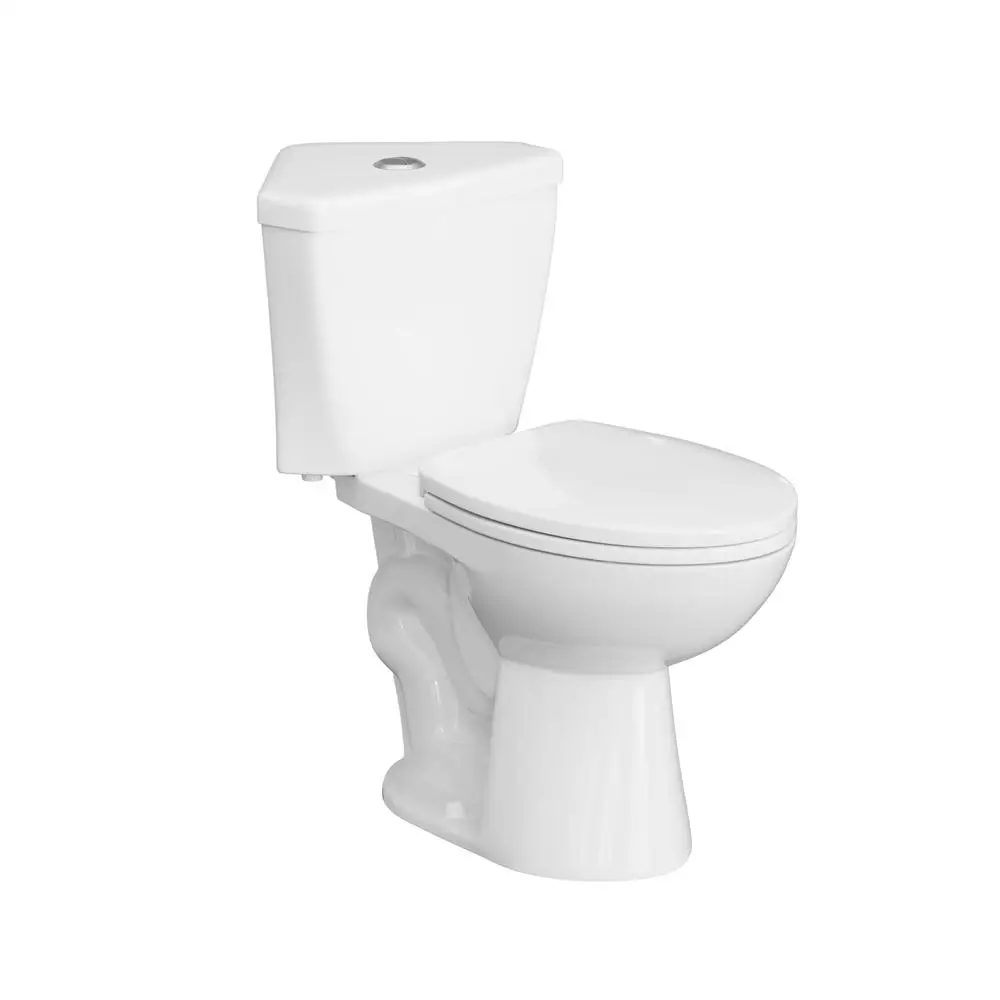 Corner Elongated Toilet Compact Dual Flush Toilets with Comfort Height Bowl & Slow Close Seat Small Bathroom Solution Water 2