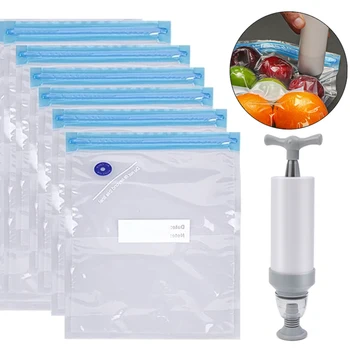 Sac sous vide pour vêtements, sacs de scellage alimentaires réutilisables, sac de rangement sous vide, organisateur compressé pliable, paquet de scellage permettant de gagner de l'espace pour voyage 1