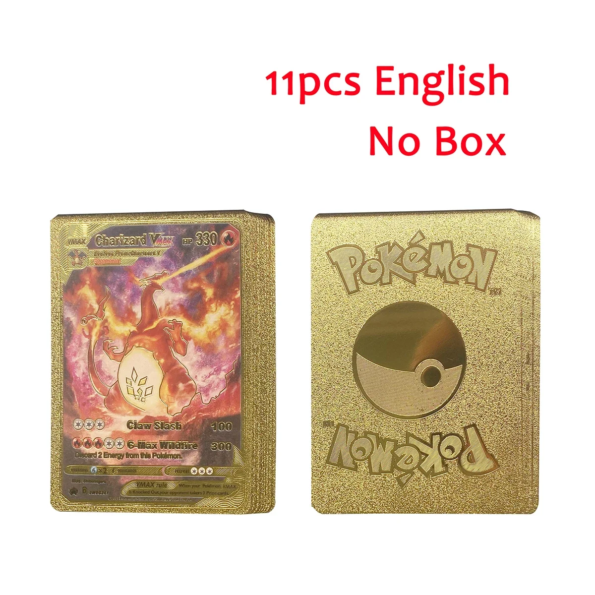thumbnail image 1 of 11-110pcs Cards Pikachu Gold Silver Black Vmax GX Vstar English Spanish French German Collection Battle Card Toys Gifts, 1 of 5