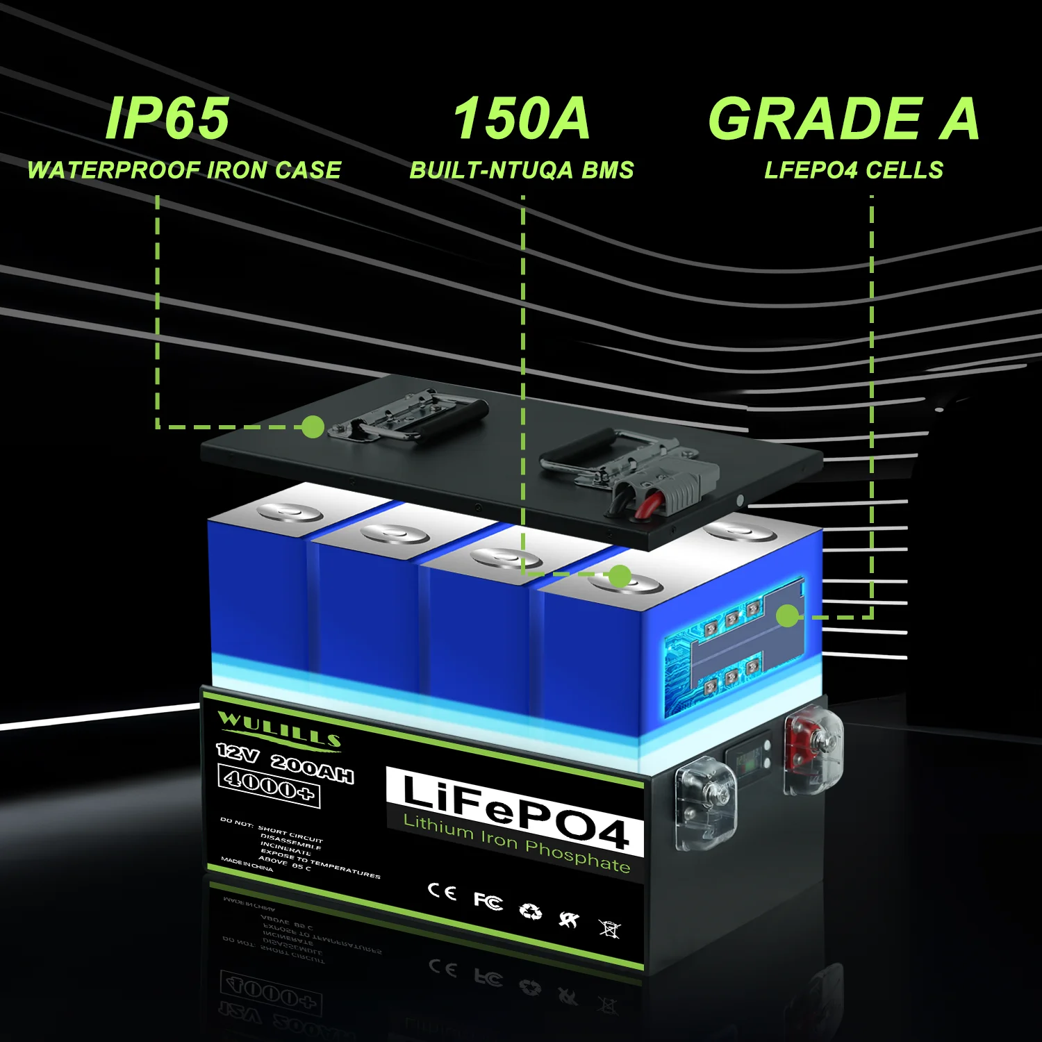 12V 200Ah 280Ah 400Ah 24v 100Ah 200Ah 48v 120Ah LiFePO4 Battery Built in-BMS for Home Energy Storage Solar lifepo4 battery