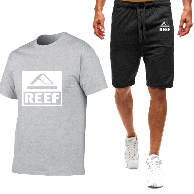 Reef 2023 Spring and Summer New printing Men's Nine Color Short-Sleeved T-shirt Male High Quality Simple Casual Fashion Suit