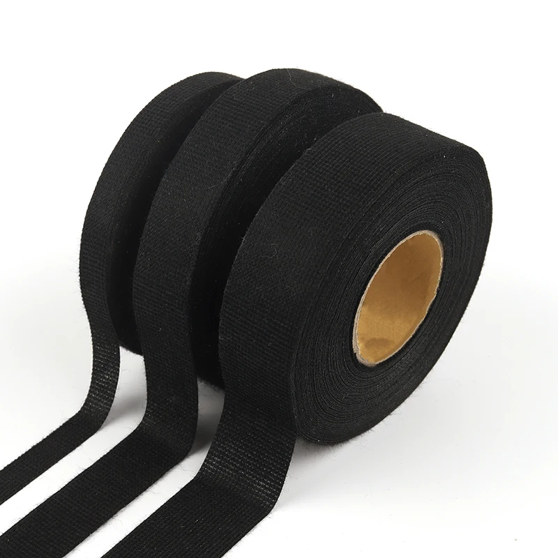 15M Automotive wiring harness tape Width 9/19/25mm Black Heat-resistant Cable Loom Harness Tape Flame Retardant Electrical Tape