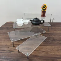 Acrylic Display Risers Stand Organizer, Clear Acrylic Shelf Riser Compatible With Perfume,Doll, Cake,Figure Display Decoration 1