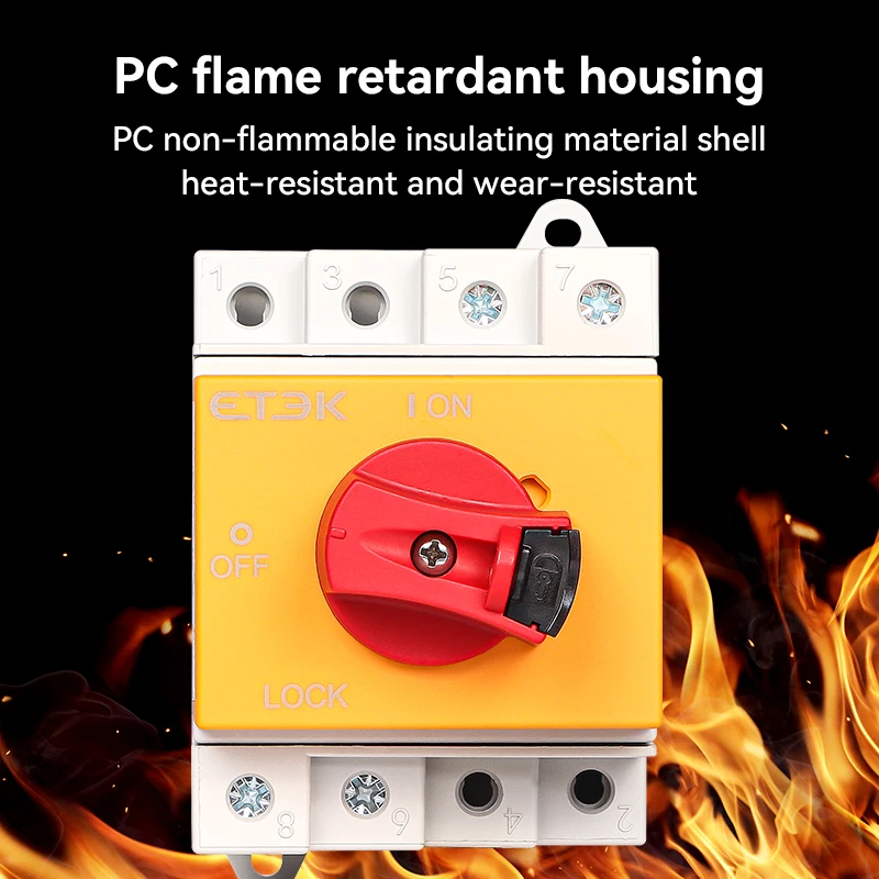 DC Solar Isolator Switch PV 1000V 32A 2P Din Rail Mounting Rotating Handle CE Disconnector For Solar Certified EKD6-DB32