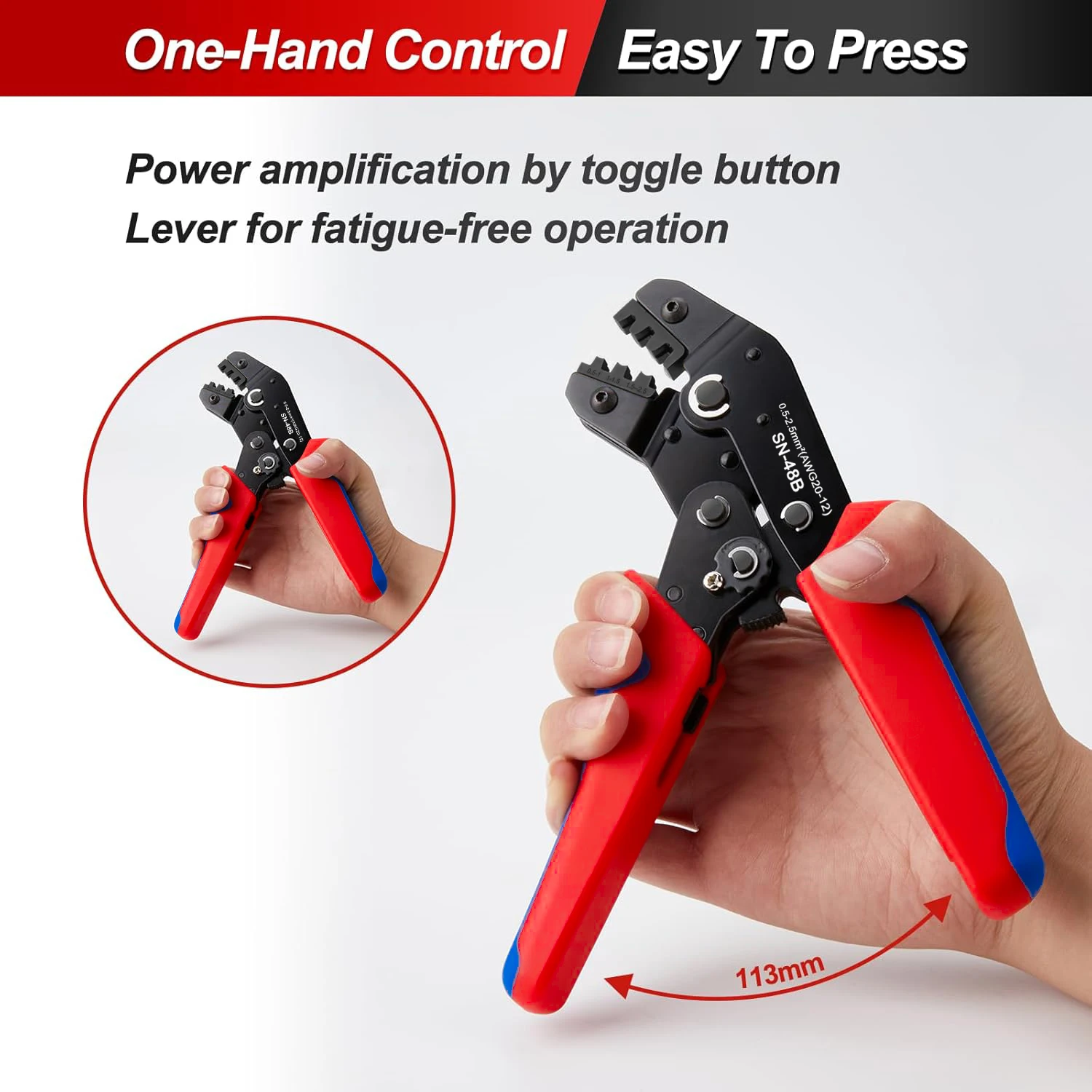 Crimping pliers set cable lugs connector hand tool kit 0.5-2.5 mm&sup2;