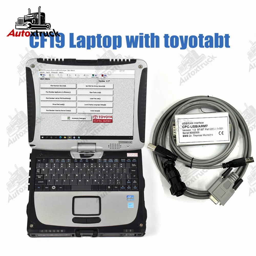 

For Toyotabt diagnostic tool scanner, interfaz USB ARM7 BT, compatible con for Toyota BT, EMS, CAN suite with CF19 Laptop