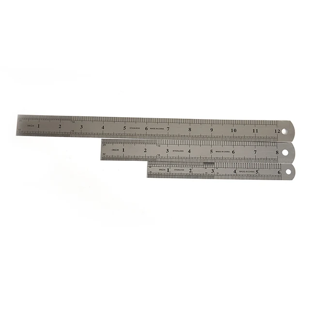 1PC 15-30cm Stainless Steel Metal Straight Ruler Tool Double Sided Measuring Tool 5