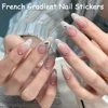 1pcs French Gradient Nail Sticker 3D 14colors Crescent Design Nail Decal Stencil Manicure Guides For Girl Nail Slider Decoration 5