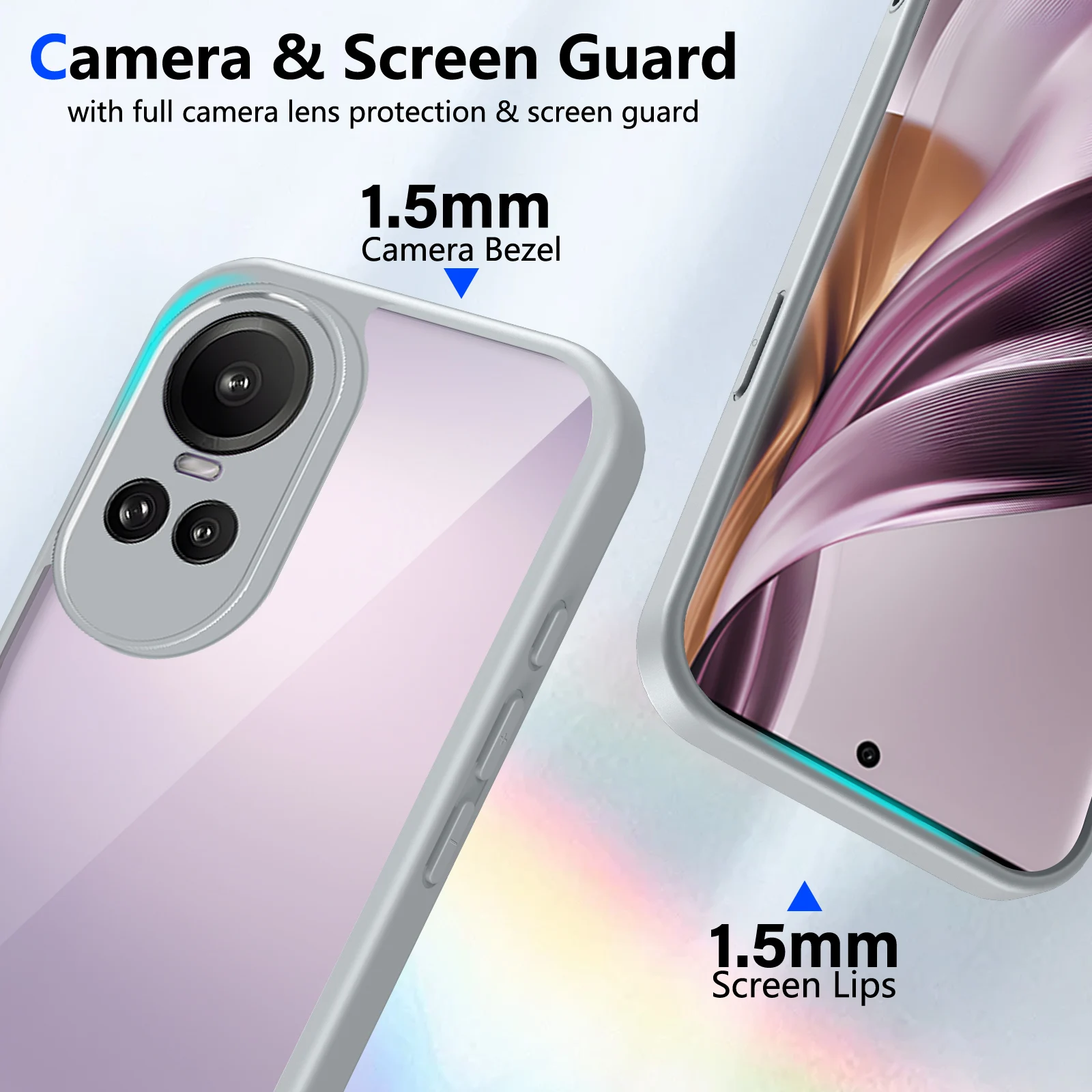 Air Cushion Shockproof Silicone Bumper Clear Matte Back Phone Case