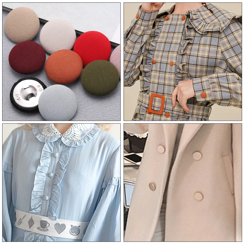 100sets/lot 16L-60L Covered Button Aluminum Base Round Bread Shape Fabric Buttons for Diy Cloth Coat Sewing Accessories 6