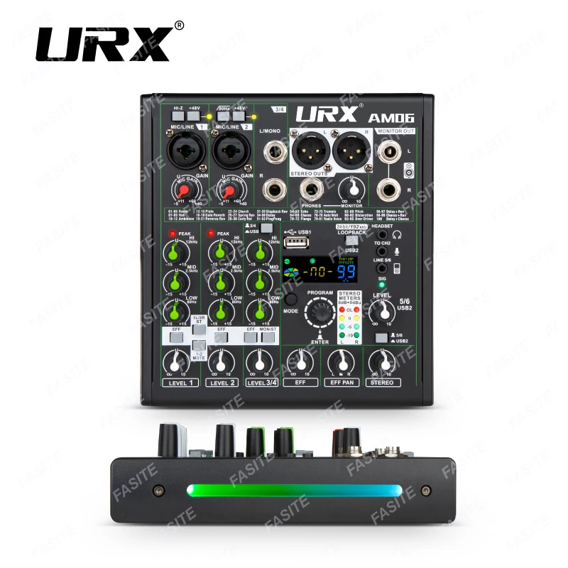 DJミキサーポータブル オーディオミキサー Bluetooth パーティスタジオ