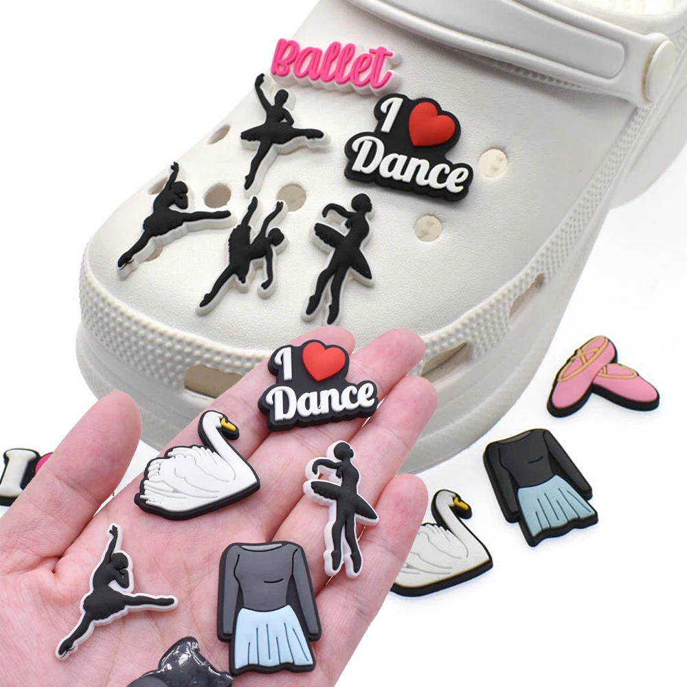 

Hot Sale 1pcs PVC Dancer Ballet Accessories for Crocs Charms Badge Women Clogs Buckle Kids Pin Shoes Decoration Jeans X-mas Gift