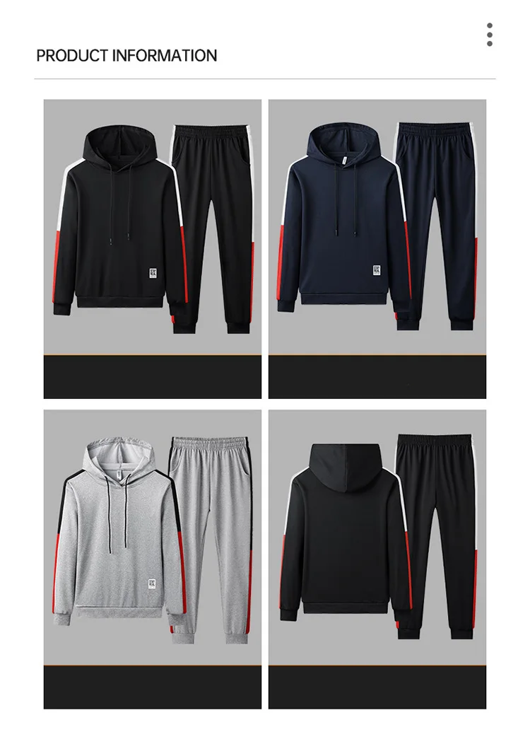 mens 2 piece set 2022 New Men Set Casual Spring Hooded Harajuku Tracksuit Men's Sportswear Hoodies+Pants 2PC Sets Male Sweat Suit Hoodies Clothes mens loungewear sets