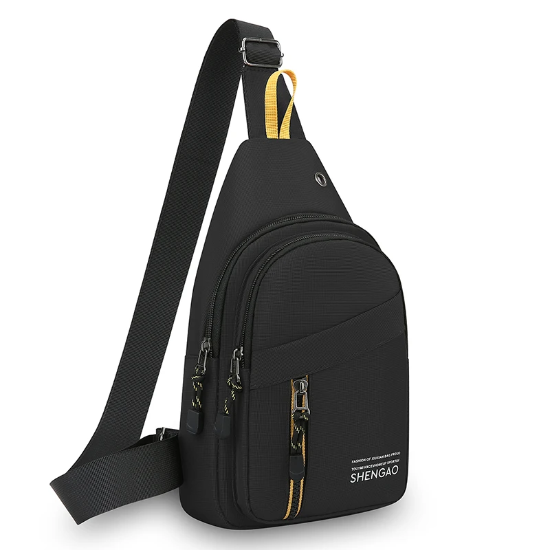 Fashionable men's crossbody bag, chest bag, shoulder bag, suitable for business commuting, vacation travel, hiking and cycling,