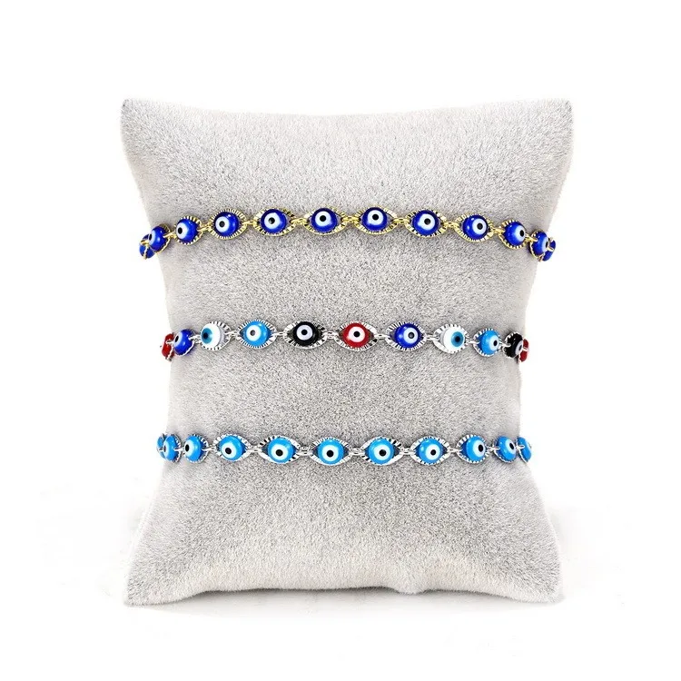 Moda Oro Argento Colore Occhi Blu Charms Bracciale Lega Link Bracciale Gioielli Regolabili Uomo Donna Regali