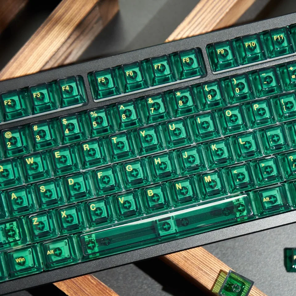 Cap, Ágata Rosa, Keycap transparente, acessórios de teclado mecânico, Rainy75