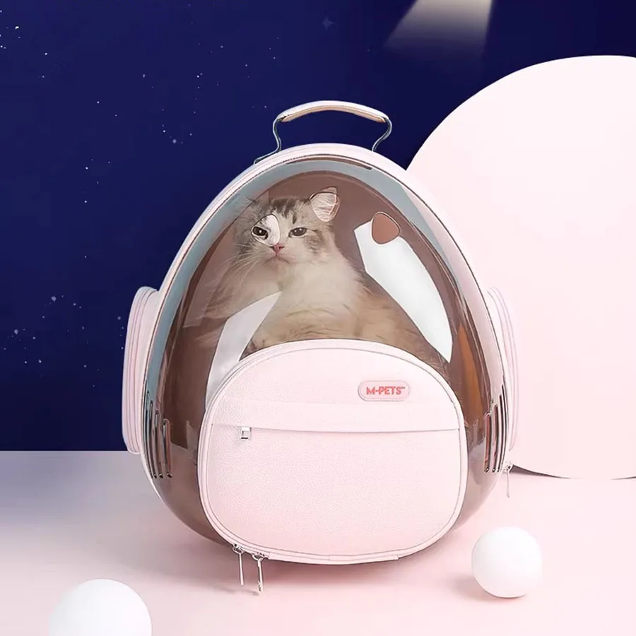 Girls Cat Bag Cute Travel Zipper Portable Outdoor Cat Bag Breathable Case Shoulders Chest Transparent Mochila Pet Carrier