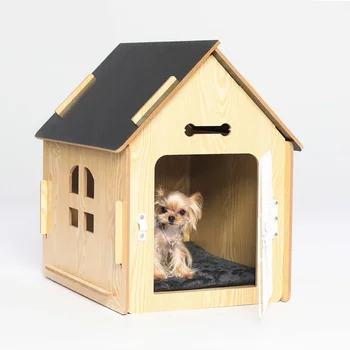 Doghouse Comfortable Wooden Design Dog House for Dogs Small Indoor Bed Room Dog Cave With Vents and Raised Floor for Warmth Cage 5
