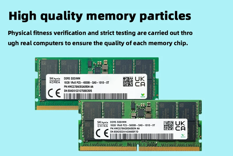 SK hynix Memória RAM DDR5 SODIMM para Laptop 8GB 16GB 32GB 4800MHz