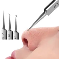 German Ultra-fine No. 5 Cell Pimples Blackhead Clip Tweezers Beauty Salon Special Scraping & Closing Artifact Acne Needle Tools 1