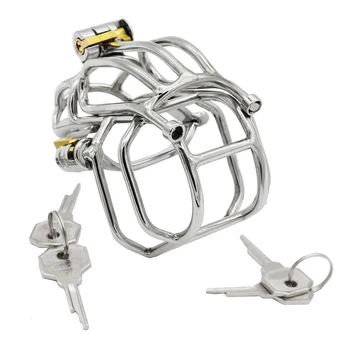 Newest Design Stainless Steel Detachable Male Chastity Device, PA Puncture Cock Cage,Penis Ring Lock, Stealth Lock Chastity Belt 6