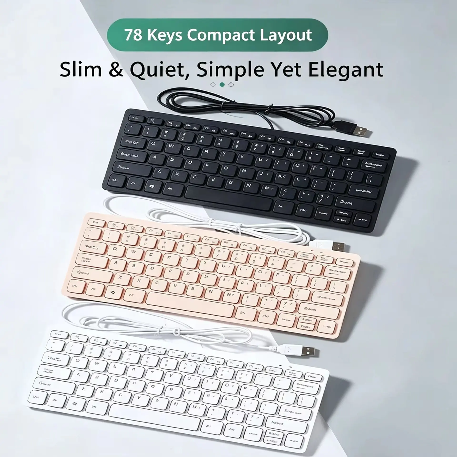 UltraSlim USB Wired Silent Keyboard