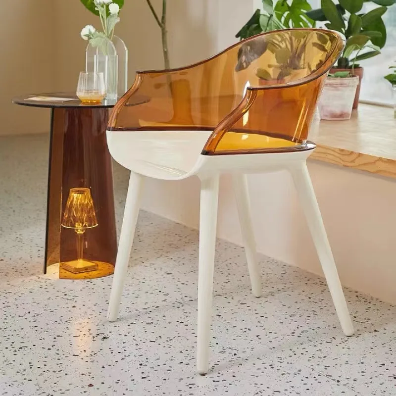 Nordic Transparent Dining Chair Family Modern Simple Crystal Makeup