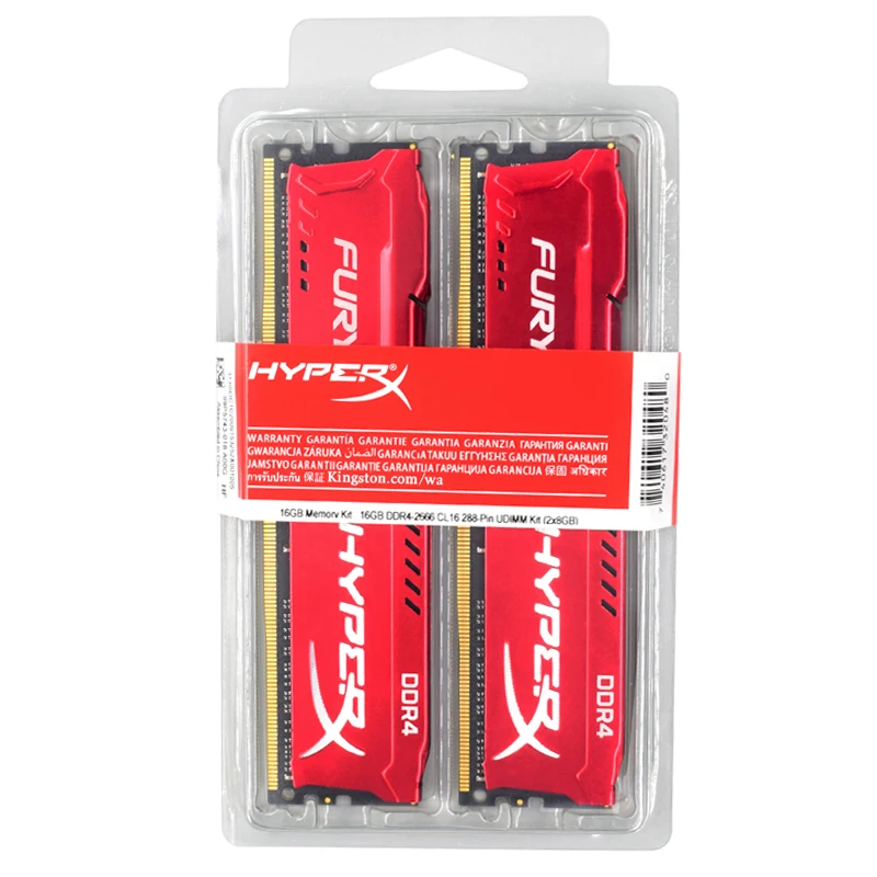 Barrette RAM HyperX Fury DDR4 - 16 Go (2x8Go) 3200 MHz Pour PC Bureau