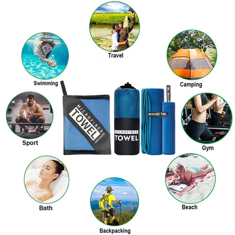 80x160cm Microfiber Towel Travel Gym Camping Towel Quick Dry Super AbsorbentUltra Compact Lightweight Swimming Yoga Beach towel 6