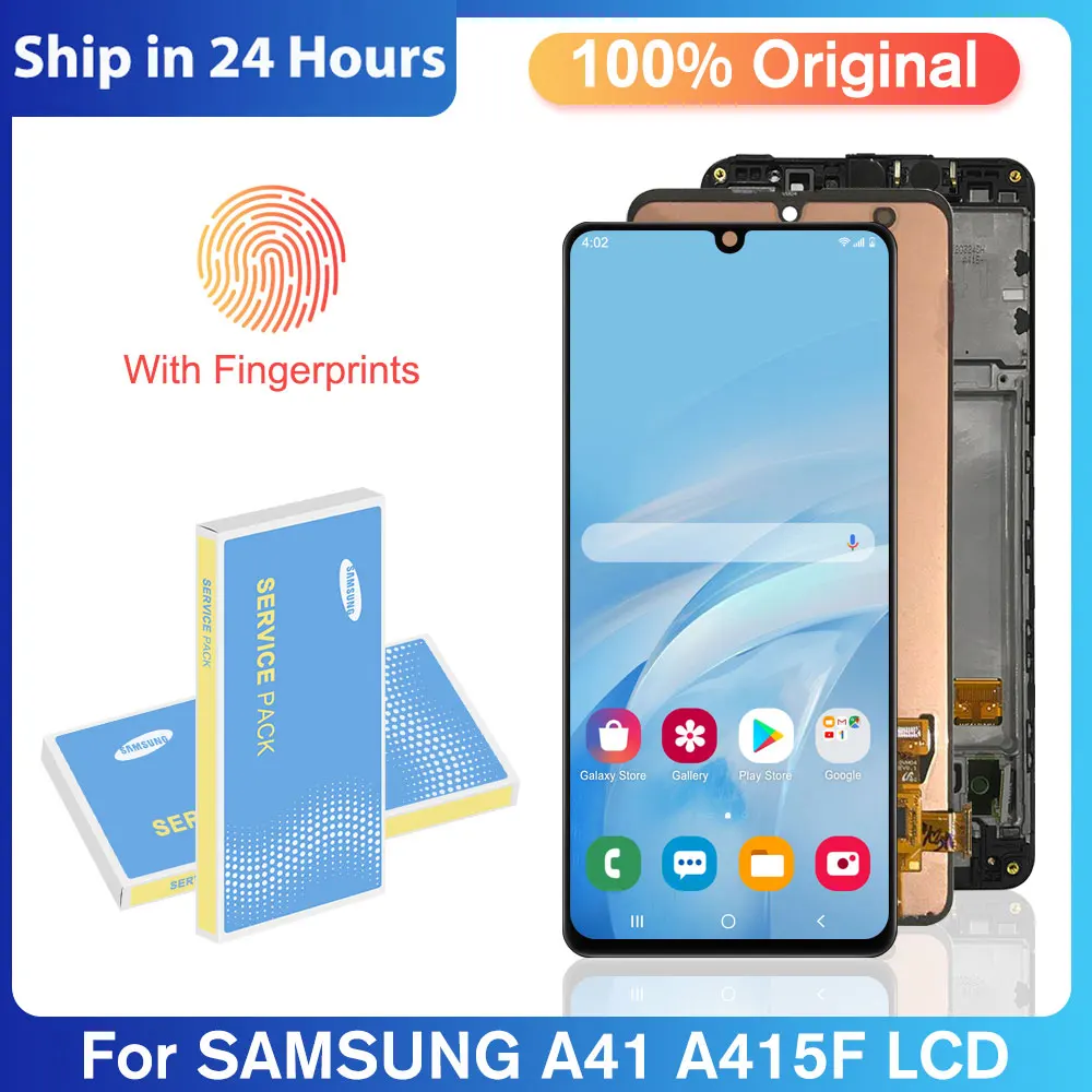 

6.1" Original For Samsung Galaxy A41 A415 LCD Display with Fingerprint Touch Screen Digitizer Assembly Replacement For SM-A41 4G