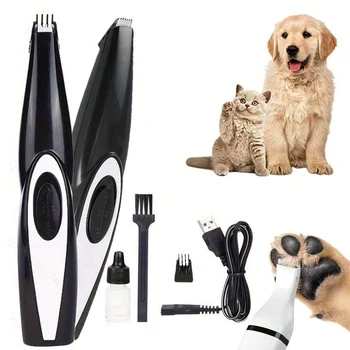 Dog Clippers Grooming Kit Hair Clipper-Low Noise Paw Trimmer- Rechargeable - Quiet Nail Grinder Shaver for Cats and Other Pets ﻿ 1