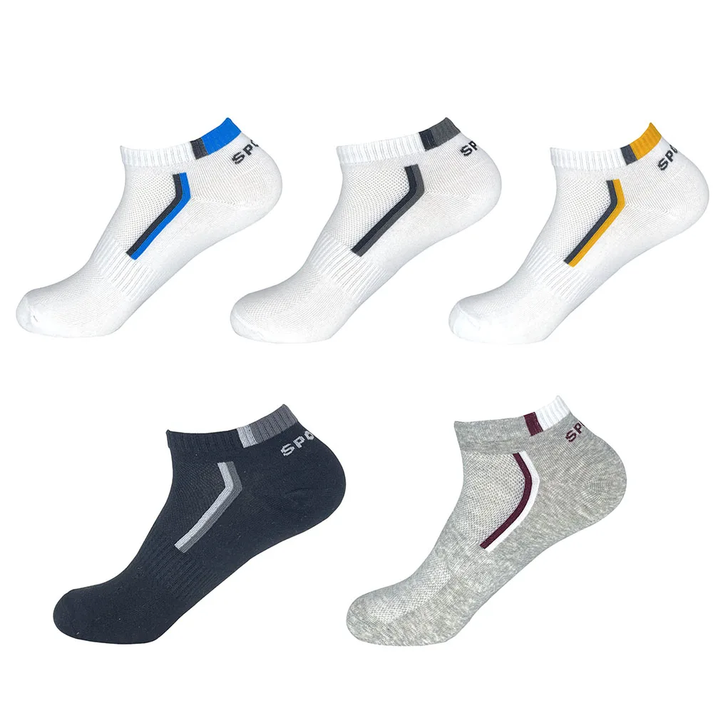 

5 Pairs/lot Men Socks Mesh Breathable Short Casual Socks Summer Cotton Sports Socks Ankle Socks Set Meias big size 45 46 47 48