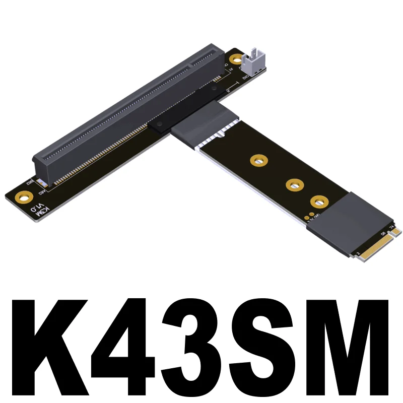 Extensor de Placa Gráfica K43 Gen4 Novo Adaptador Riser Gpu Ngff Nvme Stx Pci-e 4.0x16 M.2 Chave m Vire Angular para a Direita 16x 2023 - Imagem 5