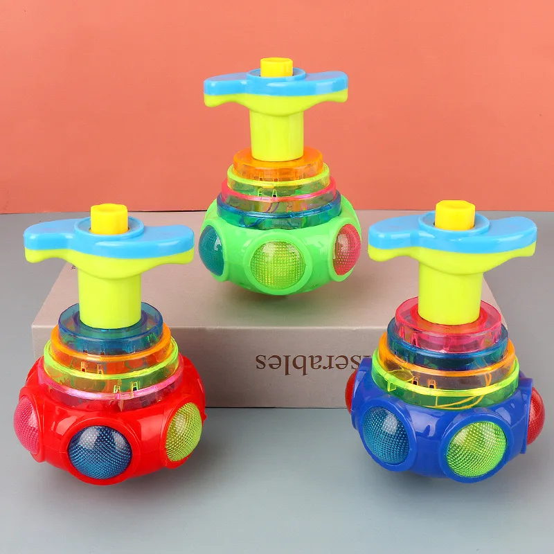 Luminous Music Rotating Gyroscope 1 PCs Random Color Outdoor Toys Colorful Lights Luminous Toys Notes