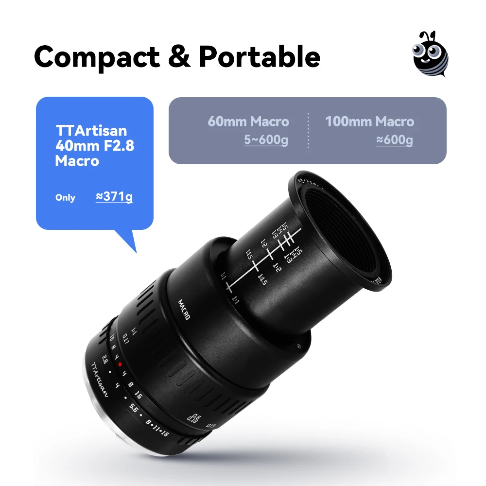 TTArtisan Camera Lens 40mm F2.8 Macro Sony E Mount a6600 Fujifilm XT4 XA XE X-Pro Canon M50 Panasonic Olympus M43 Nikon Z30 camera lens
