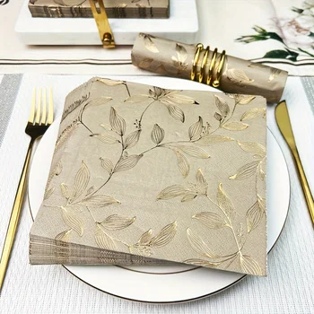 100 pz Squisita Stampa Tovaglioli di Carta Fresco Tavoli Da Pranzo Tovagliolo di Carta Festa di Nozze Serviette De Table Mariage Panno di Tessuto 1