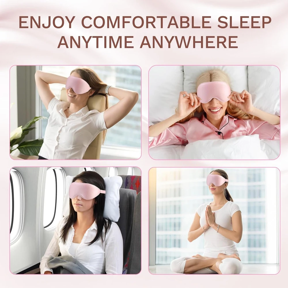 3D Sleep Eye Mask Zero Eye Pressure 3D Contoured Sleeping Mask Soft Comfort Eye Shade Cover 100% Block Out Light Slaapmasker 6