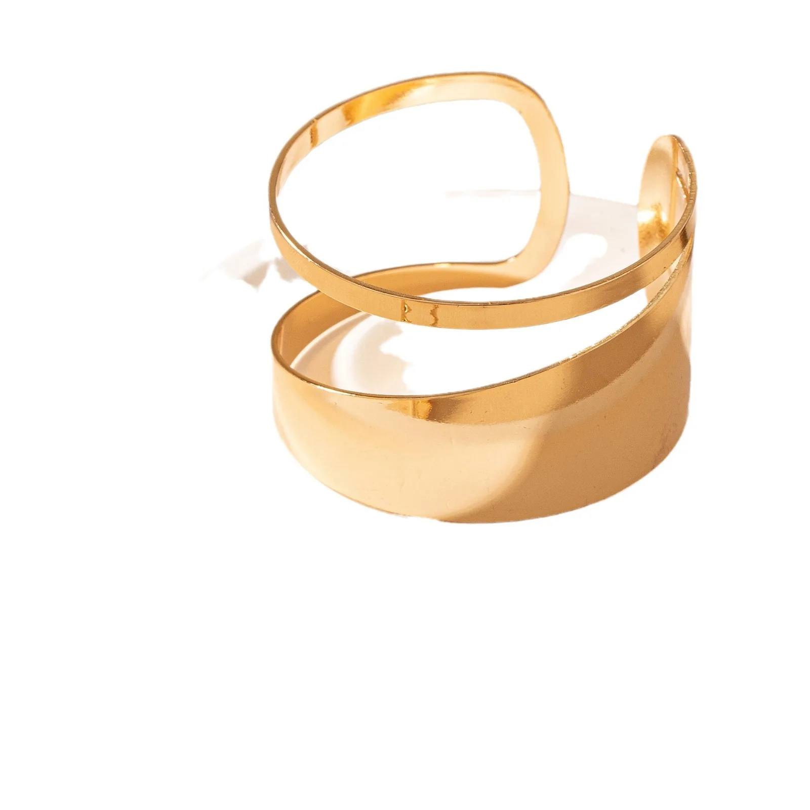 Fashion Simple Open Adjustable Jewelry Bracelet Metal 18k PVD Gold-plated Waterproof Colorfast Accessories Bangle 6