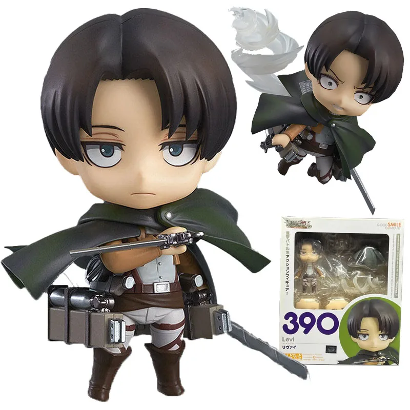 

In Stock Original GOOD SMILE GSC 390 NENDOROID Levi Ackerman Attack on Titan Anime Figure Model Collecile Action Toys Gifts