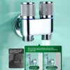 1PCS G1/2 1 In Two Out Double Control Washing Machine Faucet Toilet Triangle Valve Bathroom Toilet Bidet Sprayer Accessories 2