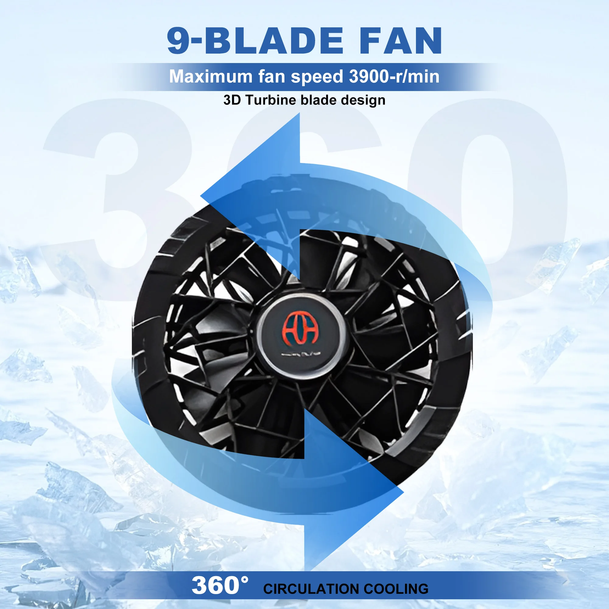 Cooling Vest Electric fan Cooling Fan Air-conditioned Hiking 13 Hours High Temperature Work Fishing