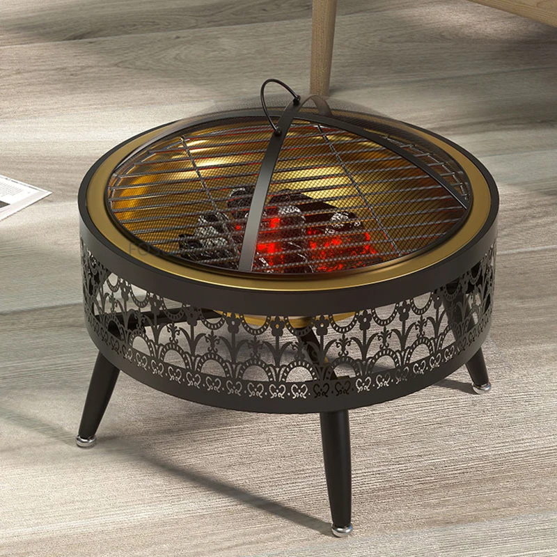 Nordic Iron Fire Pit For Outdoor Heater Winter Grill Stove Creative Home  Outdoor Courtyard Multifunction Charcoal Brazier - Fire Pits - AliExpress